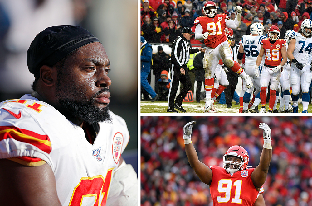 Kansas City Chiefs defensive tackle Derrick Nnadi (91) walks back