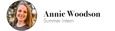 Annie Woodson, plus her name and text that says "Summer Intern"